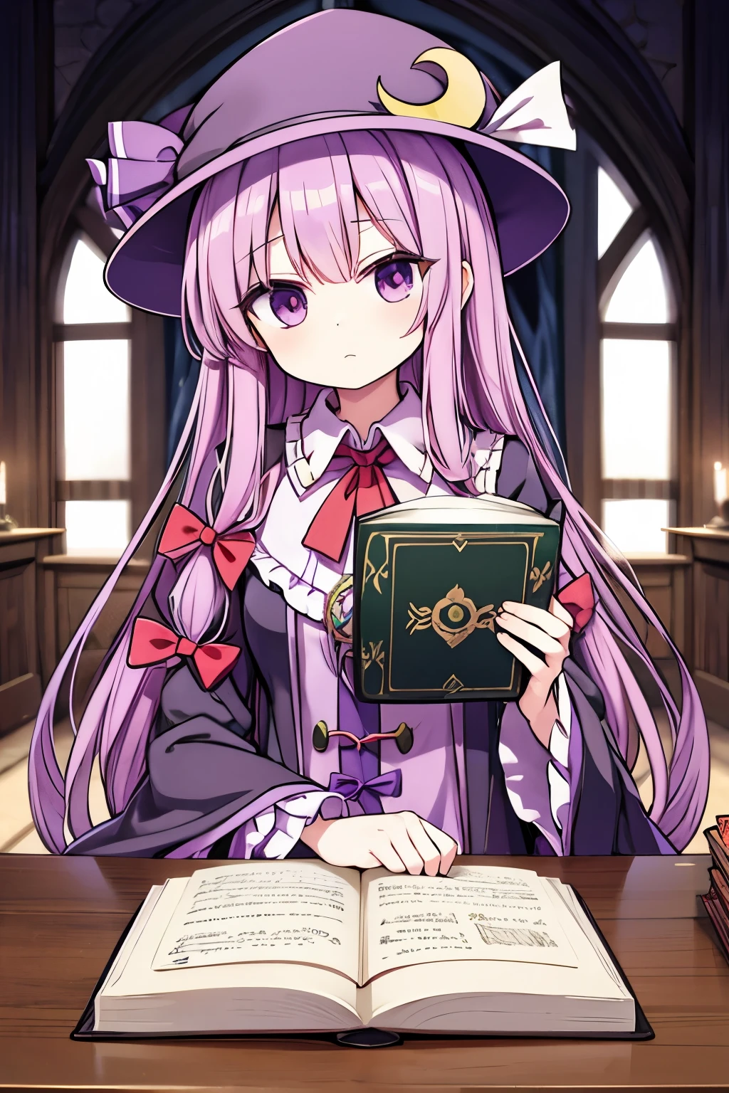 Patchouli Noreki Black Magician Magic Book Touhou Project