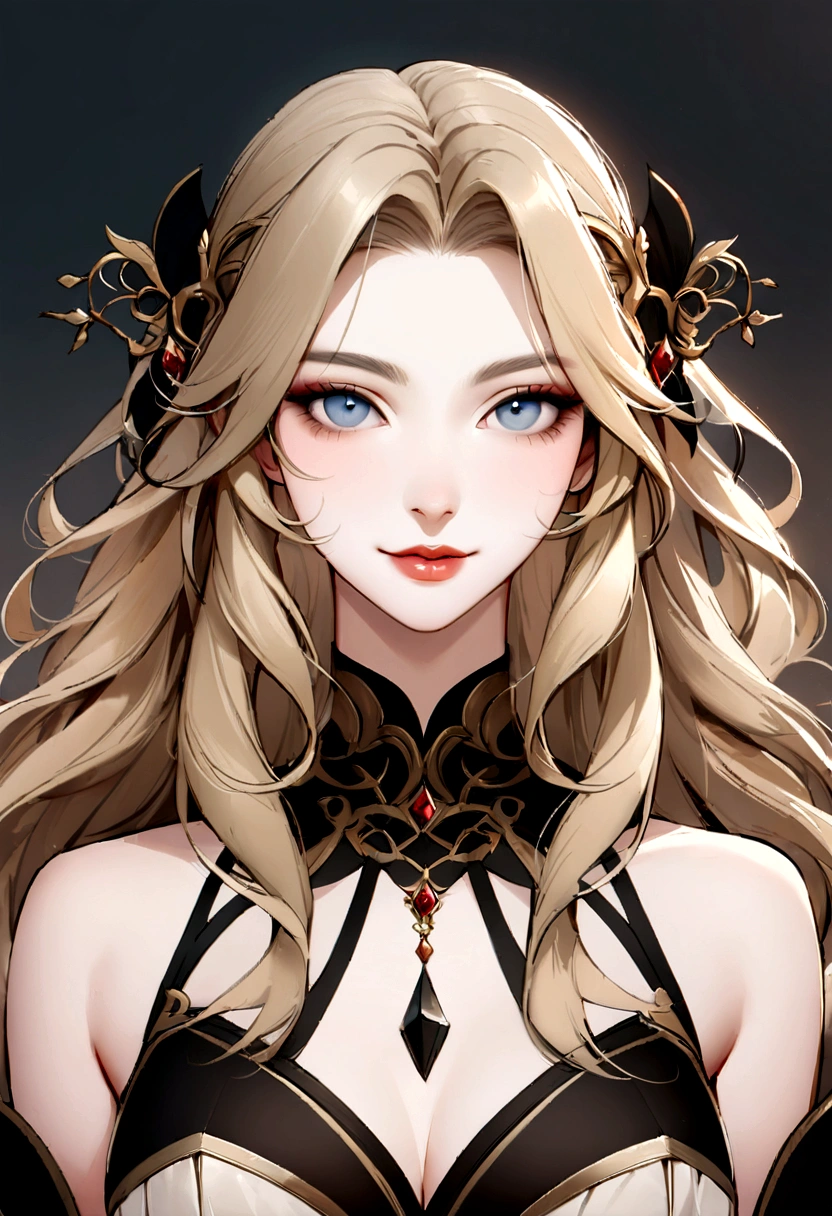 Prompt: "Create an ultra-realistic image of a young woman named Luna Enchant. She is 24 years old and of European descent. She has clear, fair skin, and long, wavy blonde hair. Her eyes are striking blue and her facial features are symmetrical and refined, with a delicate, slightly upturned nose and full lips. Luna has a warm and inviting smile that exudes confidence and charm. She should appear sophisticated and elegant, wearing minimal, natural-looking makeup. The background should be neutral to keep the focus on her face."