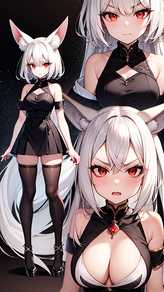 ((see-through and shirt:1.4)),
BREAK,
(masterpiece), best quality, (detailed eyes), long legs, eyeliner, hands on hips,
BREAK,
Dragonewt, (gold dragon horns), small breast:1.3, round nipples,
BREAK,
Pixie white hair,
BREAK,
(leather skirt), skirt pull,
BREAK,
intricate pantyhose,
BREAK,
nipples and shirt,
BREAK,
gold heels,
BREAK,
City scenery, neon lights,