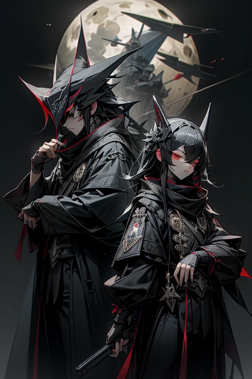 There were twins who belonged to an evil secret society.。They are wearing black and white coats。2Everyone was wearing a masquerade mask。2People with guns、Shooting bullets at you。Jet black sky and moon、In the glittering neon city。You will fall。2Death awaits those targeted by others。