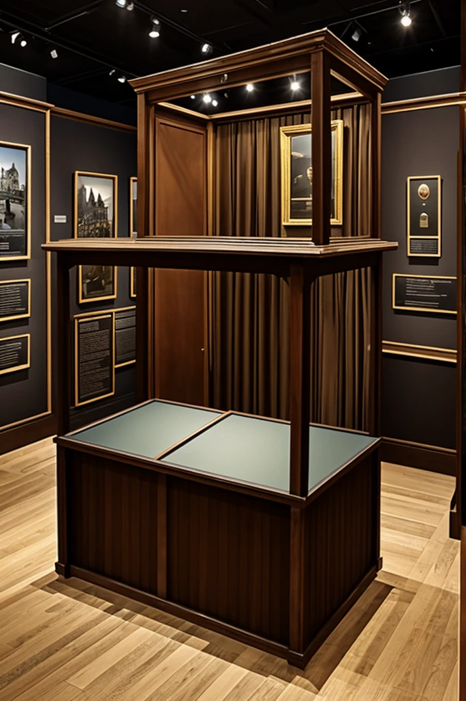 a mockup of a virtual reality booth in a history museum