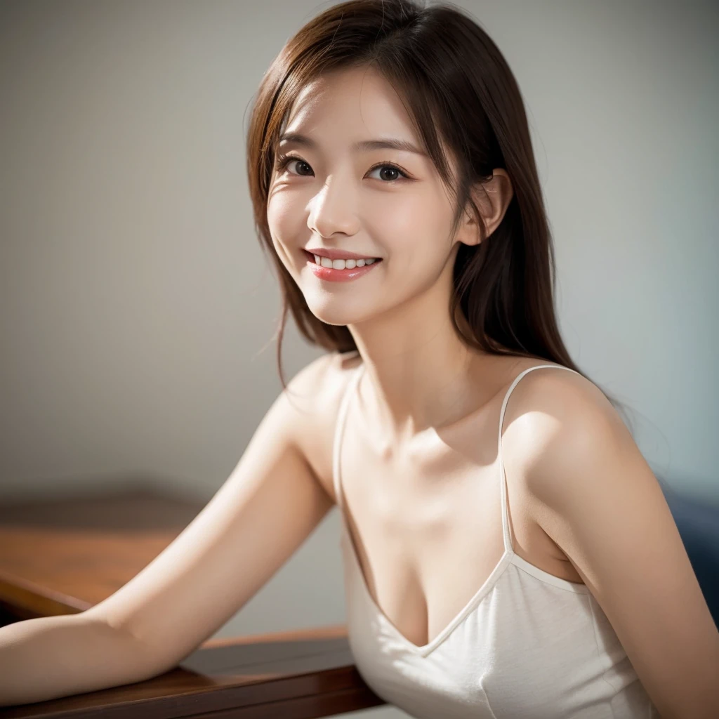 young girl of 32 years, very thin, smiling, posing, Women's Sexy Low Waist Denim Skirt, ruffled pleated mini skirt, Short skirt for Bar and night club, tight open back top, multi color top, on the sea trip, standing, summer day, black fur, maximum quality, Ultra realism, 8k, maximum detail, maximum resolution,