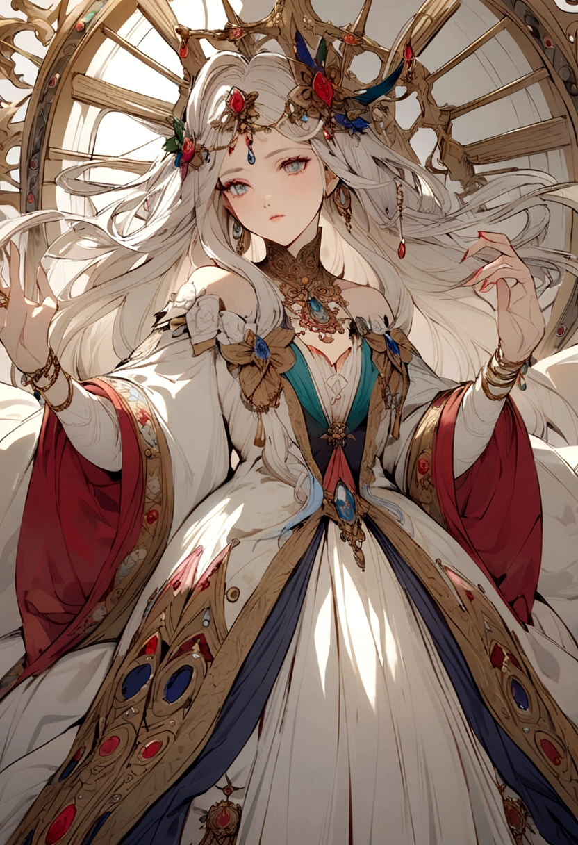 Mage wearing beautyful robe and ten rings