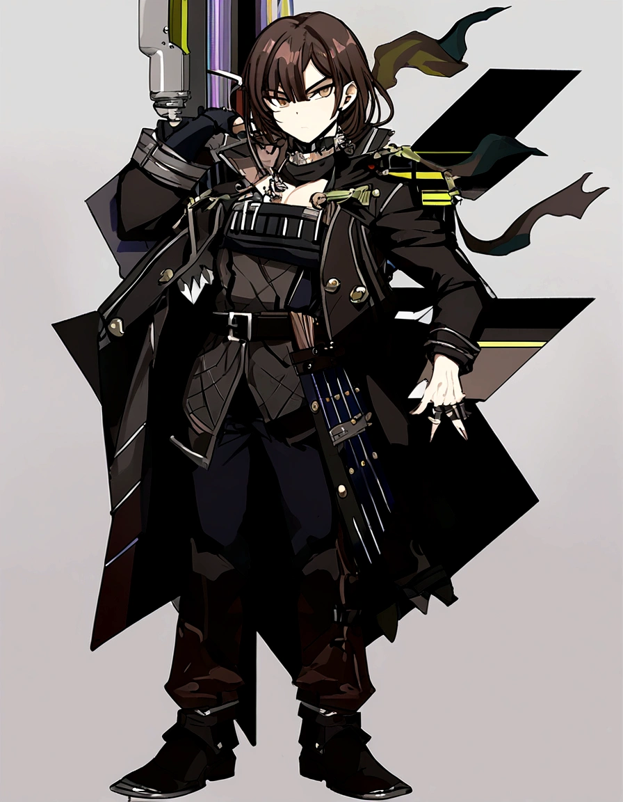 Black short hair,brown irises,Strong body,male