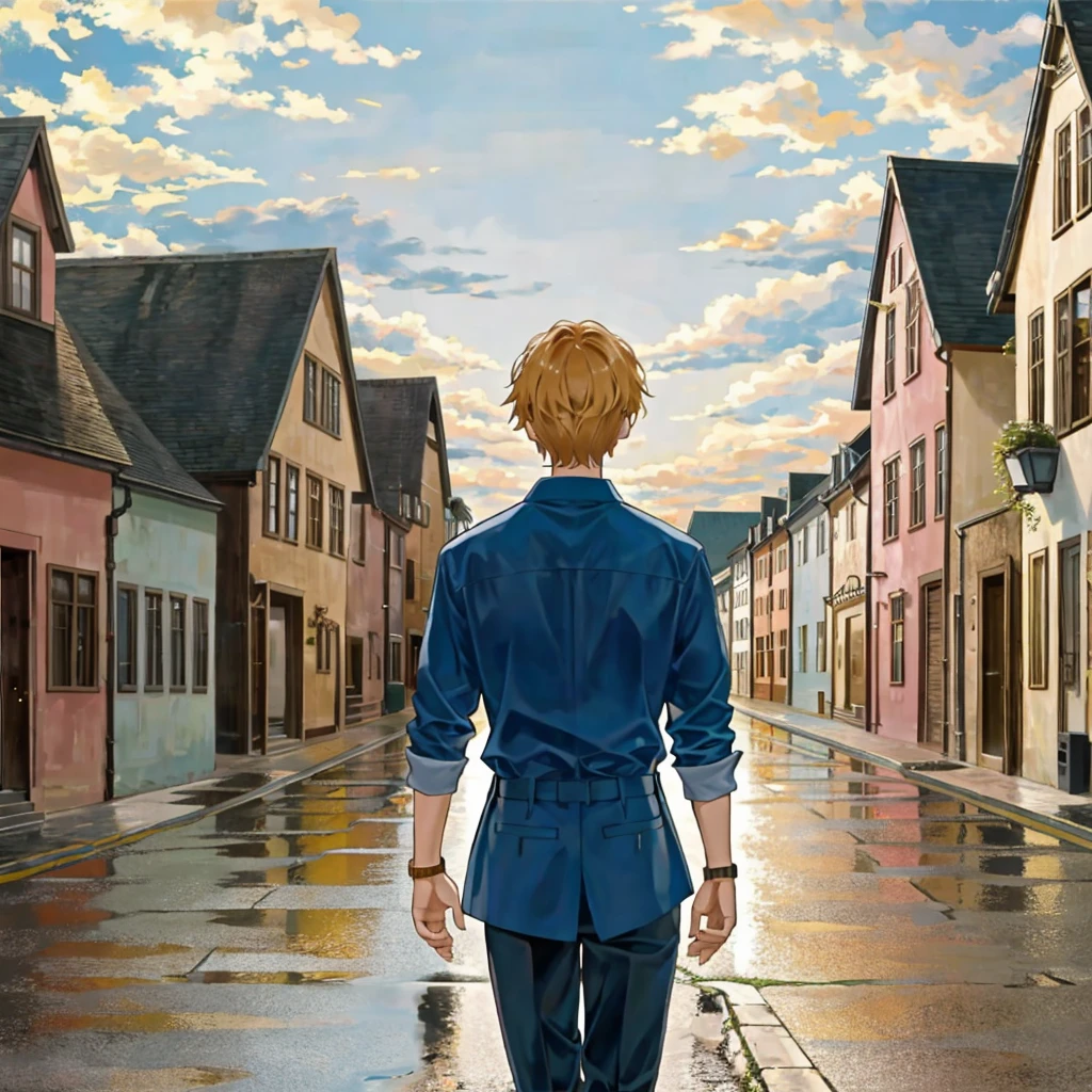 Background: A street with houses, reflecting an urban setting.

I want it as a separator in the book 