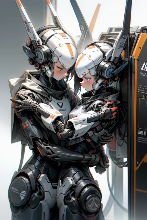 airframe。twins。Black and white coloring。MECA。droid。robot。