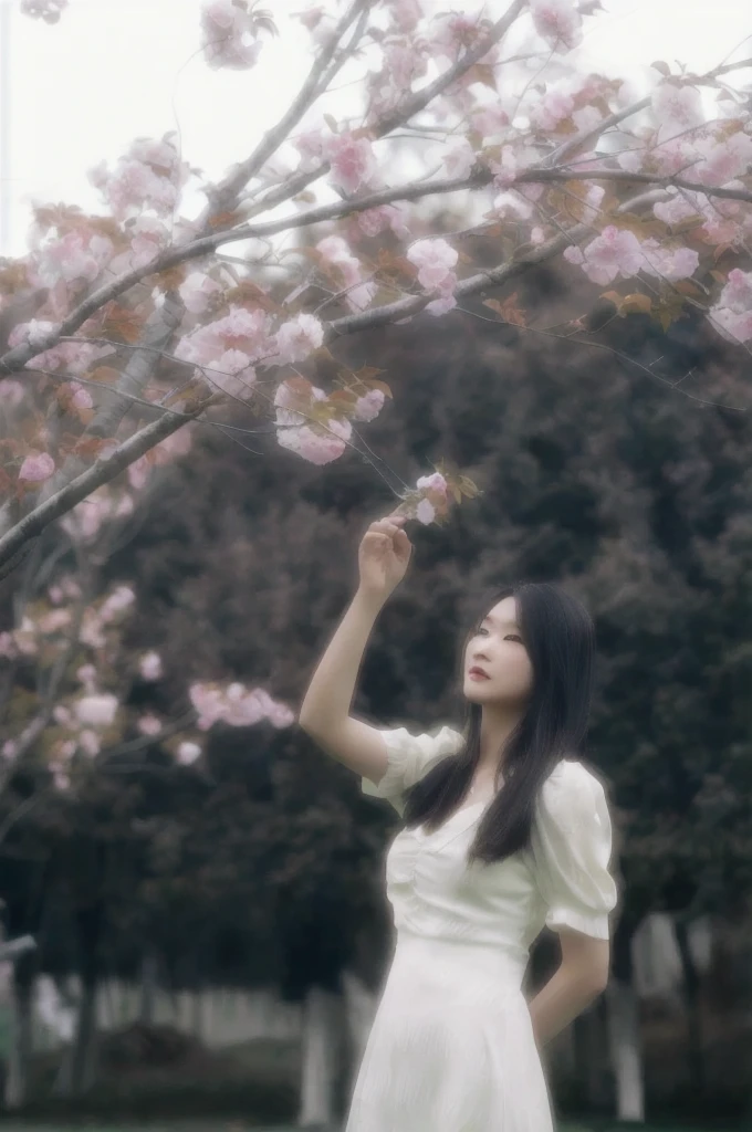 , Cai Zhiyun, lu ji, Medium Format. Soft Light, Inspired by Yin Dourui, A young Asian woman, A beautiful woman in white, Photos taken with Canon 5d, Shot with Canon EOS 5D, nico wearing a white dress, beautiful girl, Xue Han, Single image，(Top quality, 8K, masterpiece: 1.3), Beautiful woman with perfect body: 1.4， Very rich face and skin details, Delicate eyes, Double eyelids, Duet