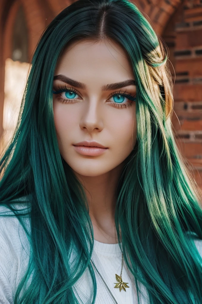 A russian man with blue and green eyes and long hair with thick eyelashes