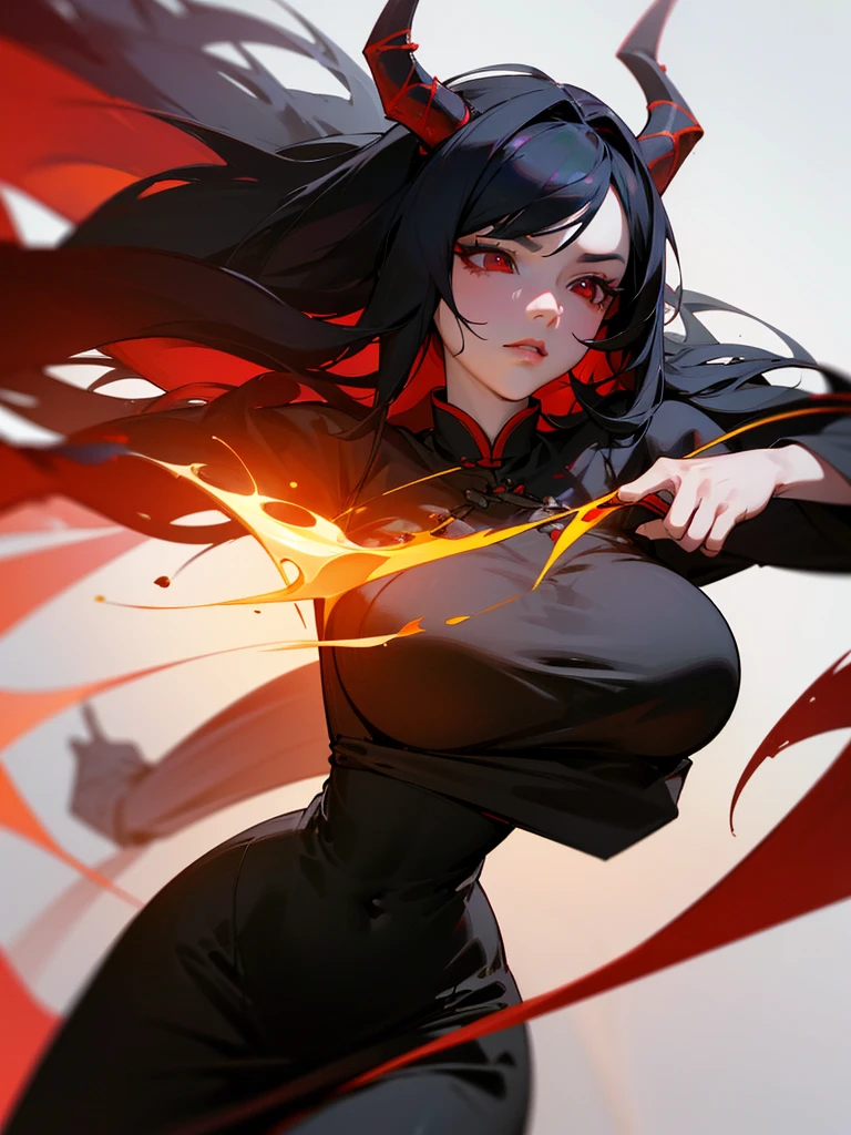 ((Best quality)), ((masterpiece)), (detailed: 1.4), (Absurd), ((((whole body)))), muscular woman of 35 years, dark blue synthetic body, hot woman, sculptural body with defined muscles, closed mouth, muscular body wearing a micro thong, ((((very dark blue almost black clothes)))), Genesis Evangelion neon style, (((large breasts)), erect breasts, ((((white mohawk hair))), ((((graphic drawings of red flames covering the body))),  very long black eyelashes, heavy eye makeup, by mucha, niji --V5, near the real, psychopath, crazy face, sexy pose, 2-piece clothing, pastel, centered, scale to suit the dimensions