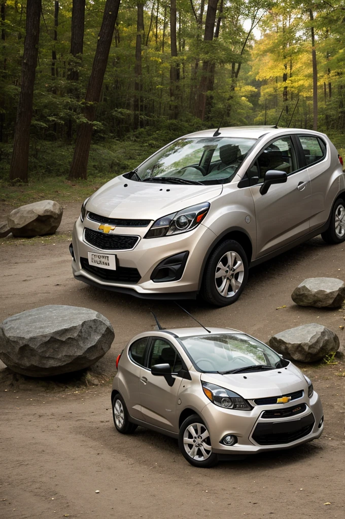 Chevrolet beat tied with ropes and stones