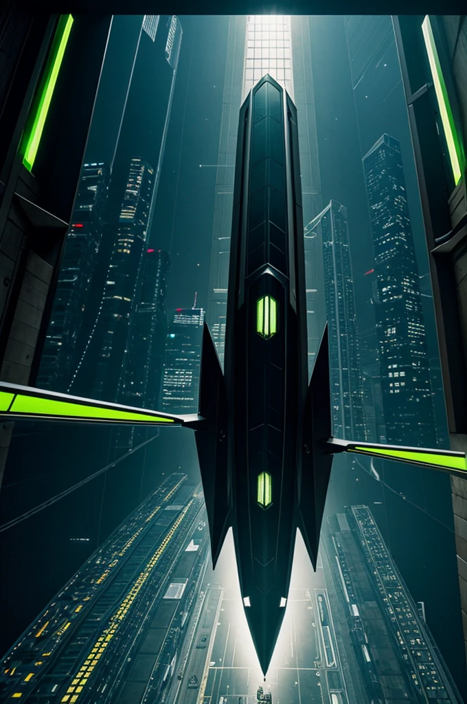 **Cybergoth ambience, minimalism, traffic light, distant descending square glass minimalist spaceship, first contact, the movie --ar 2:3 --p yboksjv --s 1000 --v 6.0** - Image #2 