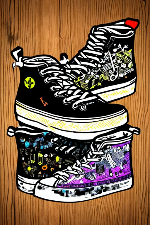 A background filled with scattered musical notes in various sizes and colors

A background completely filled with scattered sneaker in various sizes and colors, covering the entire screen.

 colorful image



Punking 

Written by "Music for LIFE" on the wood board


black medium hair black medium hair 

Five fingers Baggy clothes Baggy clothes

