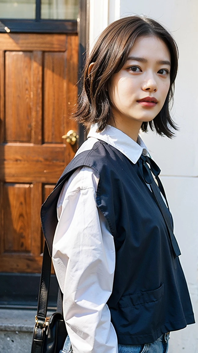 a handsome guy,young people, Realistic and identical short black hair , realistic clothing ,realistic light, Realistic陰影, realism, Surreal,(Realistic:1.2), Normal small eyes