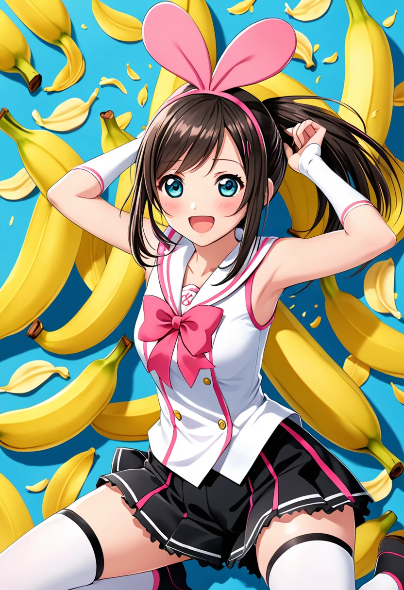 high quality, Kizuna Ai, ,Falling on a banana peel,