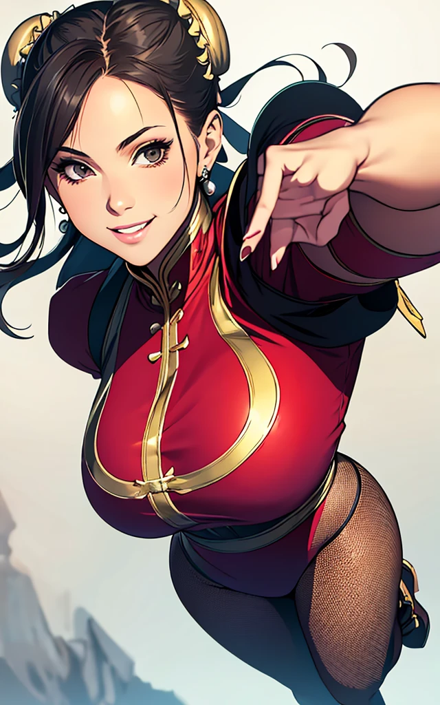 girl, smile, Hyper Realistic, ChunLi, portrait, full body