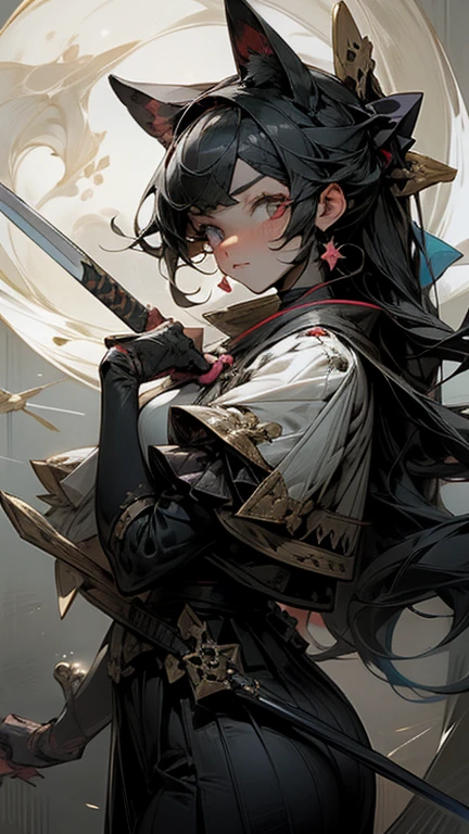 masterpiece,best quality,super detailed,The Killer Twins,same face,perfect face,holding_weapon,Contrasting,dynamic scene,moon,Tanabata