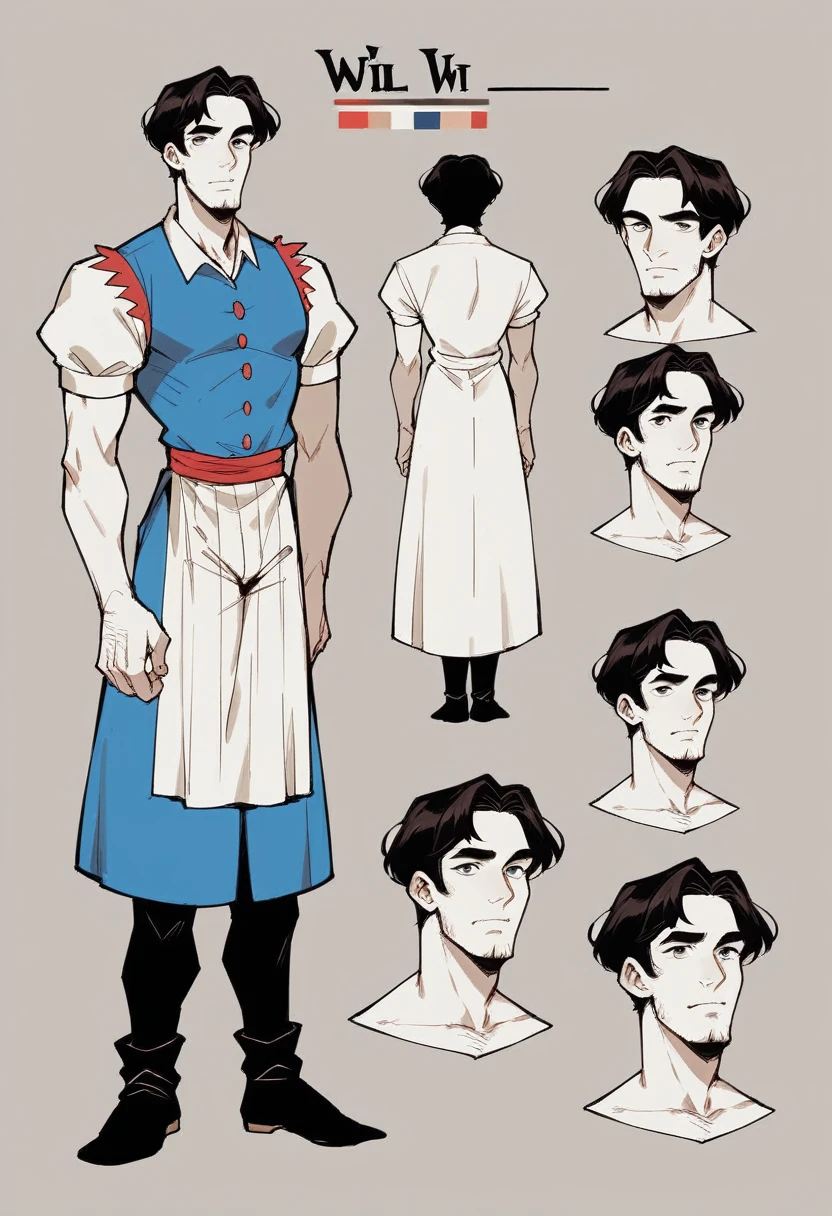 He is an adult wearing a lab coat sit back hair 35 years old skinny snow White skin, Full body, master piece, character sheet, character sheet, character sheet.