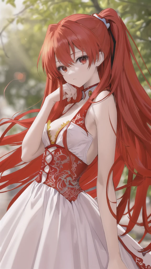 (best quality, masterpiece, colorful, dynamic angle, highest detailed)(Asuka Langley), upper body photo, fashion photography of cute red long hair girl (Asuka Langley), dressing high detailed Evangelion red suit (high resolution textures), in dynamic pose, bokeh, (intricate details, hyperdetailed:1.15), detailed, sunlight passing through hair, colorful art background, (official art, extreme detailed, highest detailed),