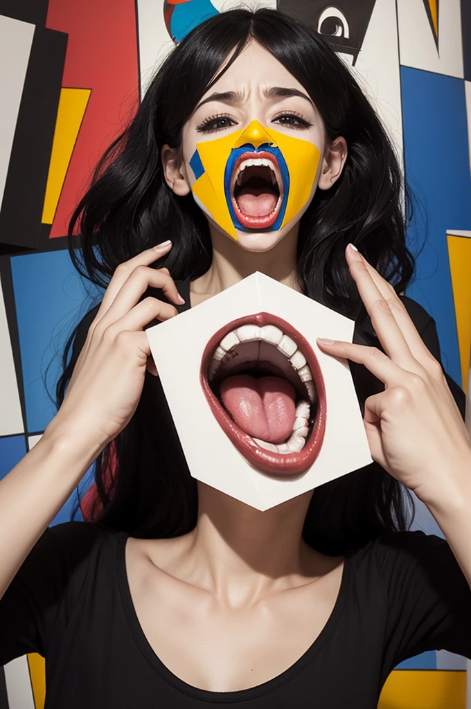 recreate the work The Scream with cubist features
