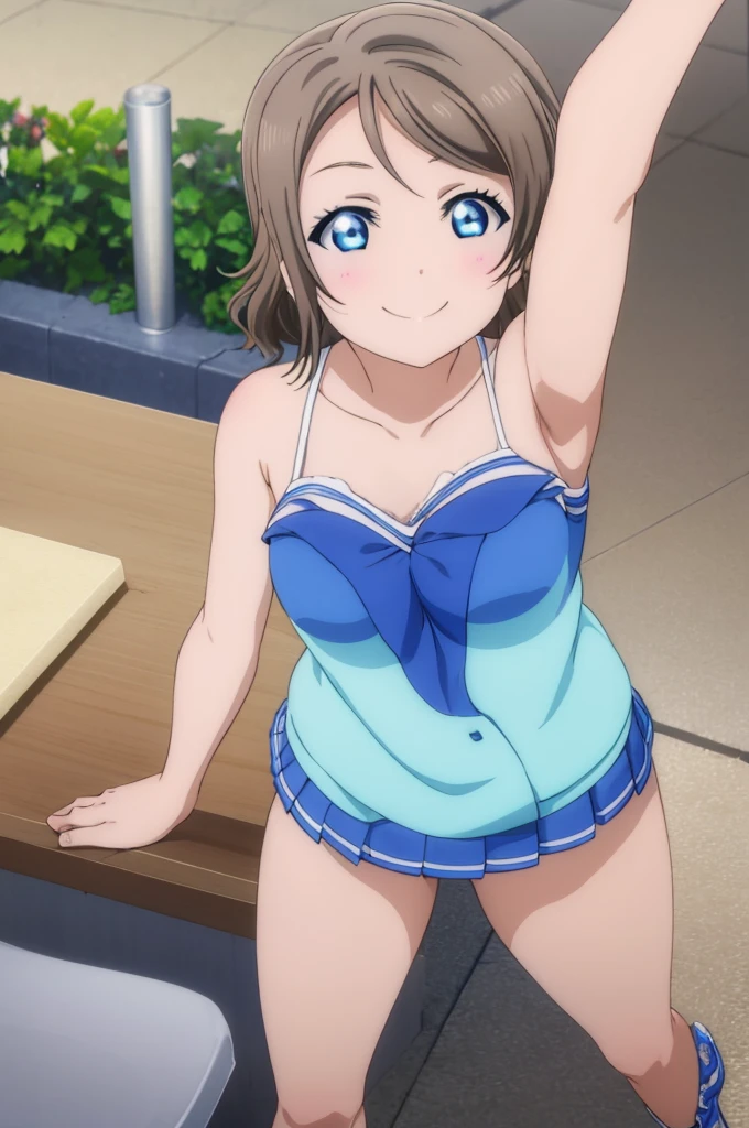 (((pixel-perfect, detail-perfect))), solo, 1girl, you watanabe, eyes azzur, smile, bikini, sauna, armpit, big filesize, ultra High Qality
