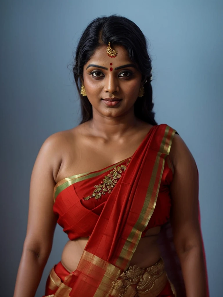 An Extremely gorgeous and beautiful Bengali village woman, 45 yo, pale white skin, sensual appealing body, perfect thick and chubby Beauty, wearing saree bare-chested, wearing a Bengali-style saree without a blouse,, ethnic vintage bengali village woman, bengali style saree, The sari was worn without a blouse and petticoat before the British Raj, baring one's chest or being blouseless, Bengalis a.k.a. Bongs are known for their unique Bengali fashion sense (the way they don that sari makes you go wow), Pre British Raj, Pre colonial era, Bengali Woman draping sari without blouse is a normal thing in pre British Era, bong woman,