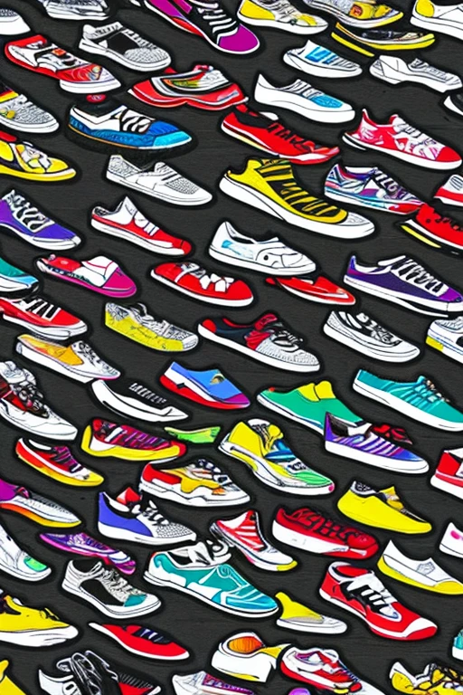 A background filled with scattered Sneaker in various sizes and colors
A background completely filled with scattered sneaker in various sizes and colors, covering the entire screen.
colorful image
Punking
Written by "Music for LIFE" on the wood board
black medium hair black medium hair
Five fingers Baggy clothes Baggy clothes