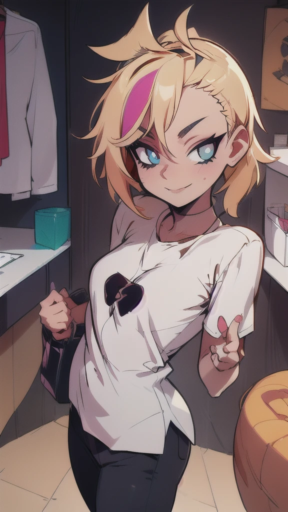 (meilleure qualité:1.2),seulement,1fille,mdrin,sourire,regarder le spectateur,les bras croisés,queue de cheval,sourcils en forme de V,veste blanche,t-shirt rouge,gants sans doigts,jupe noire,foulard,illustration,contexte détaillé,Éclairage doux,couleurs vives,style fantastique,premier plan flou,jardin de fleurs,ombres subtiles,ambiance diurne,reflet,yeux expressifs,Atmosphère animée,expression joyeuse,maquillage impeccable,lèvres brillantes,Yeux scintillants,scène ensoleillée,sentiment fantaisiste, cheveux ultra longs