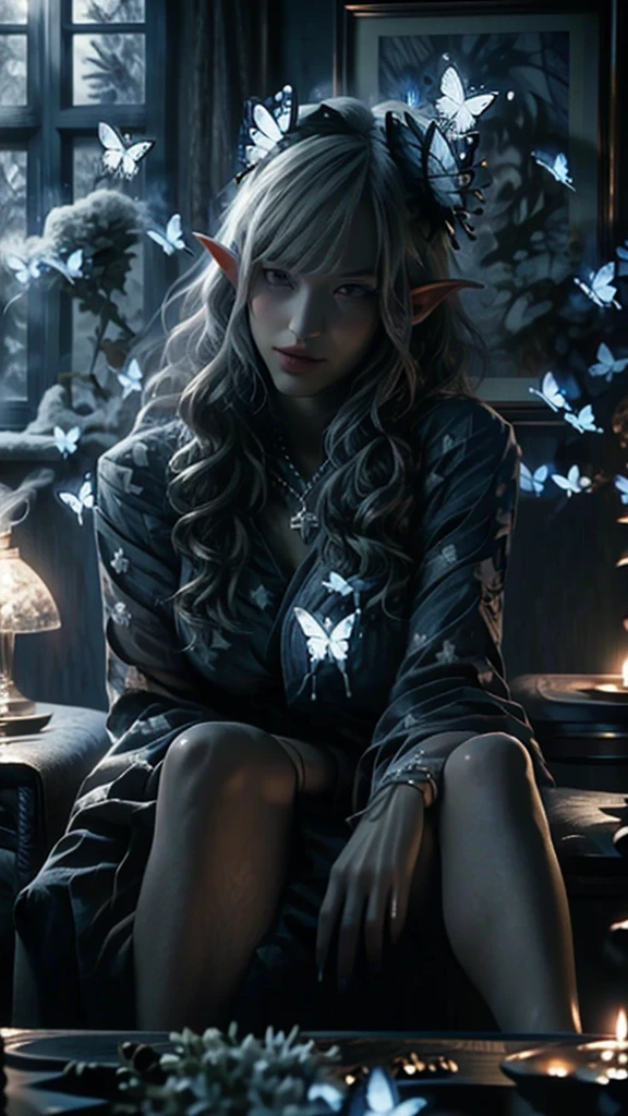 (masterpiece:1.4), (intricate:1.2), (detailed:1.2), (vibrant colors:1.2),  BREAK,
(fantasy:1.2), (blue and white:1.3), (dynamic pose:1.2), (from below:1.0), BREAK,
(elven priestess:1.4), (solo:1.4), (beautiful:1.2), (dainty:1.2), (white robe:1.2), (long white hair:1.2), (dancing:1.3), (smiling:1.2), (windy:1.2), (barefoot:1.0), (glowing blue eyes:1.2), BREAK,
(outside:1.2), (starry night:1.2),  (enchanted forest:1.2), (snow:1.4), (ice:1.2), (blue glowing butterflies:1.2), 