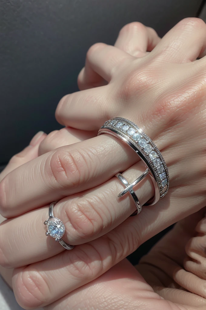 Silver Wedding Rings with Channel and 3mm Zirconia
