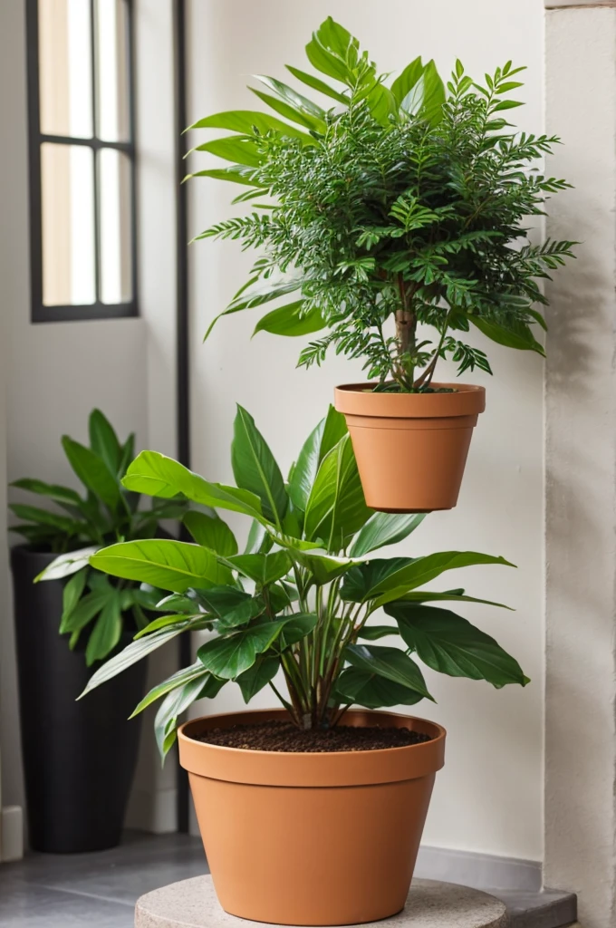 a healthy plant for a human being that is growing in a pot