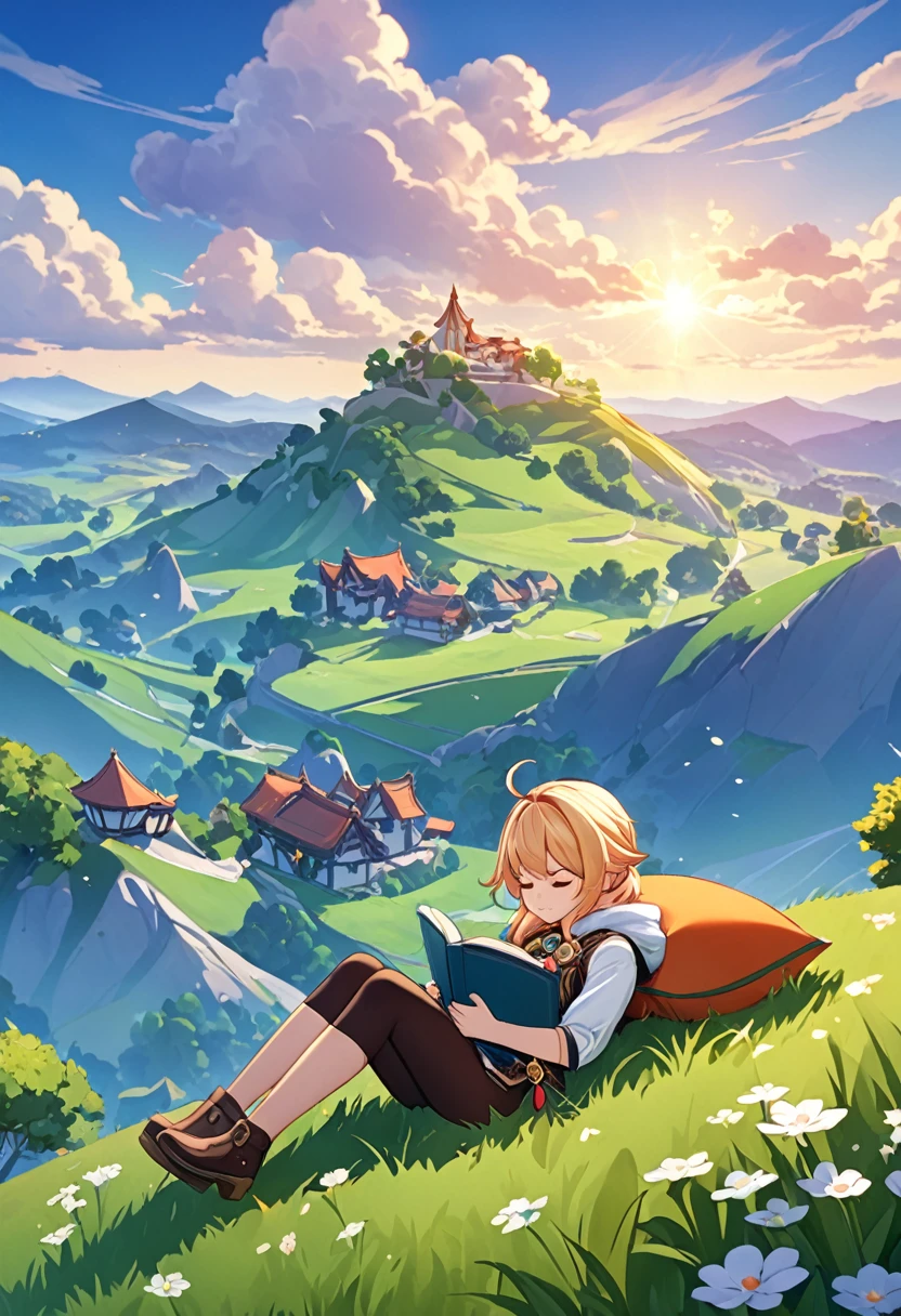 high quality, Genshin no Freena, nap , hill