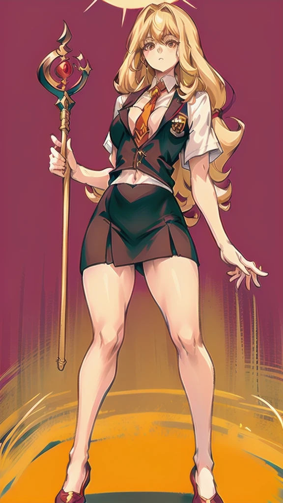 Full body image of Hermione Granger from Harry Potter, full body in image, wearing her original Hogwarts uniform (Gryffindor robe, white shirt, grey skirt, red and gold tie, and black shoes), long hair, female body, slender and athletic body, dynamic pose, detailed pose, simple background, expressive face, focus on face, line art, sketch