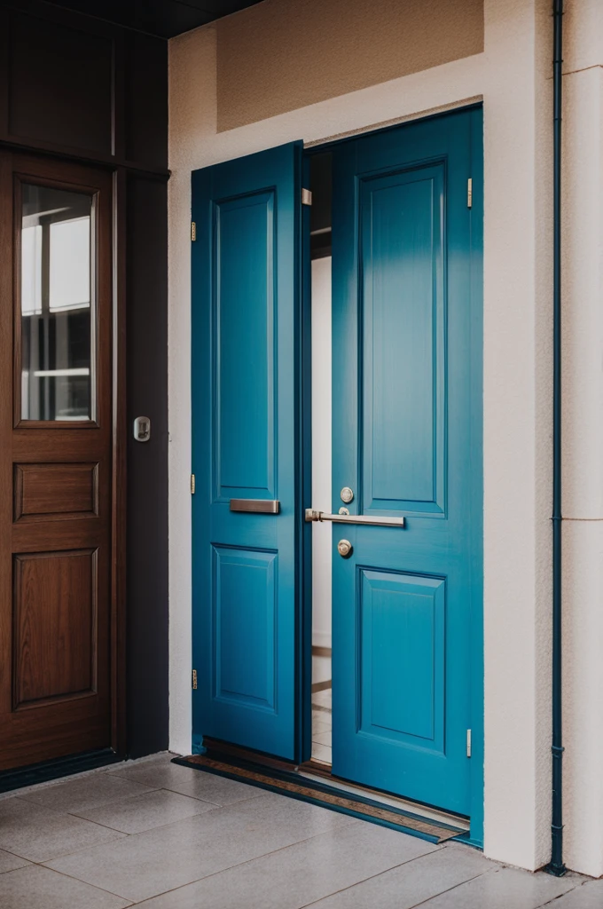 a healthy person stops a door of a page