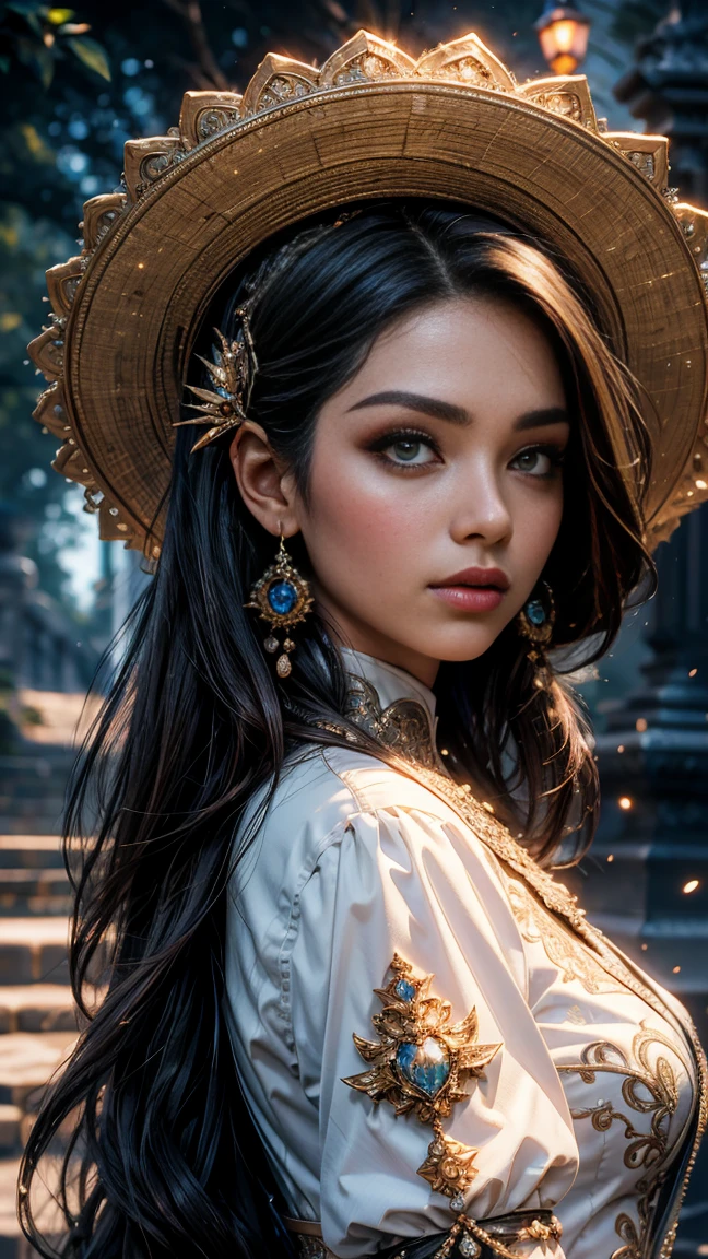 Miss Mexico portrait of the most beautiful mexican woman, Exquisite detail, 30-megapixel, 4k, 85-mm-lens, sharp-focus, f:8, ISO 100, shutter-speed 1:125, diffuse-back-lighting, award-winning photograph, small-catchlight, High-sharpness, facial-symmetry, 8k --q 2 --ar 18:32 --v 5