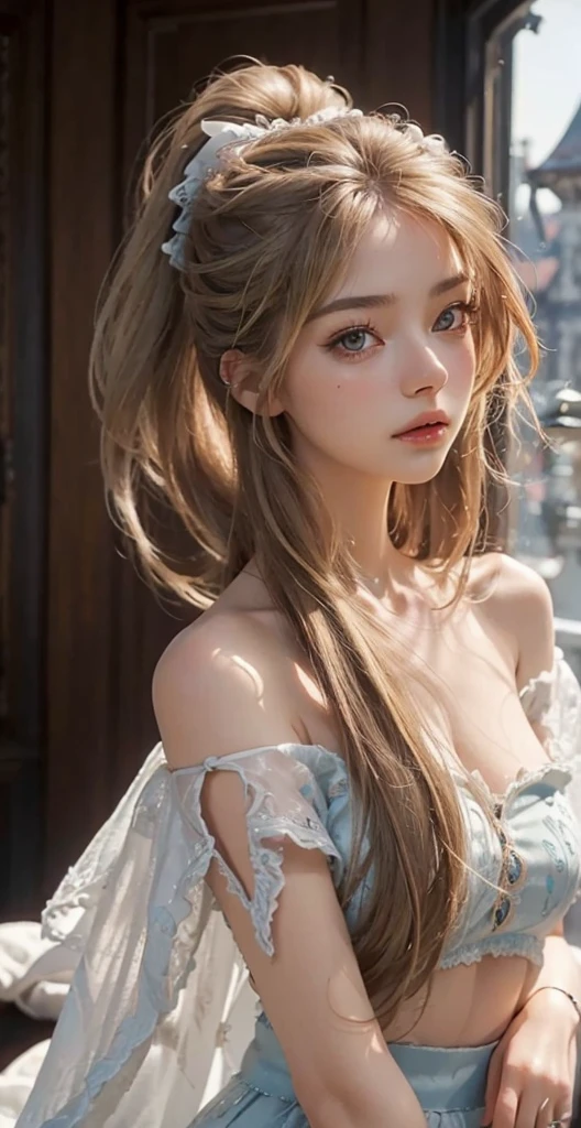 {{{naked}}},{{completely nude}}1 13 year old girl, alone, long hair, chest, looking at viewer, blonde hair, brown eyes, ((completely nude))、((completely nude))、smooth white skin,Noticeably large double eyelids、sexy pose, Please spread your legs in an M shape..,W piece,(Detailed beautiful pussy exposed..., :1.4),spread legs, thighs,nude,bedroom,(Lying on your back from above, Put one in'Head on the pillow,nude, pink nipples, abandoned pussy
