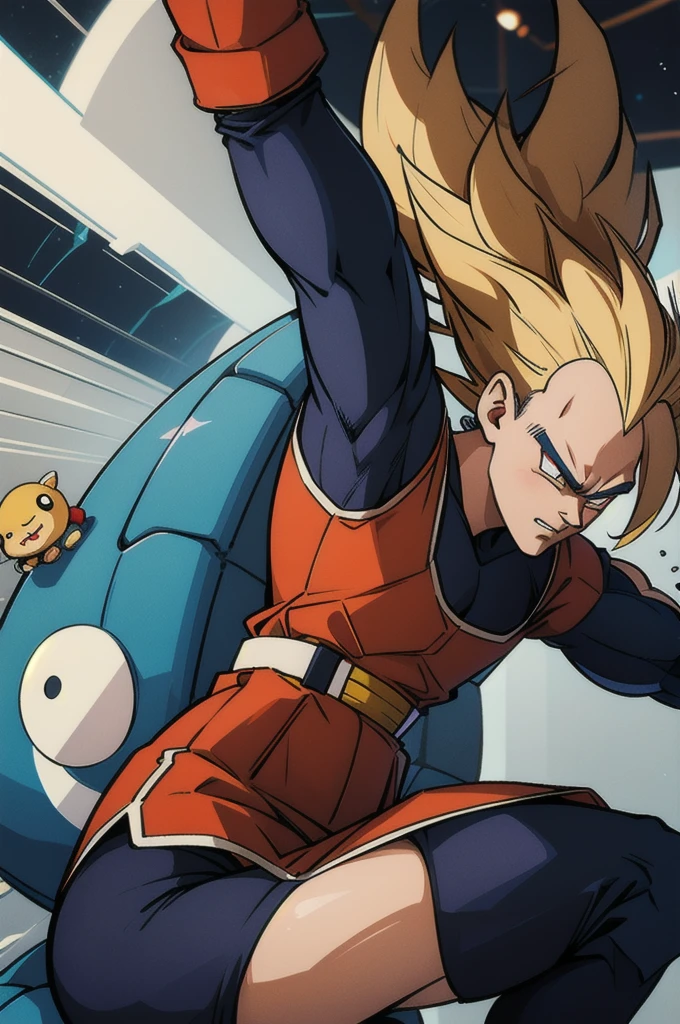 (best quality:1.1),original,1boy,vegeta,stuffed animal,(cute:1.1),(chibi:1.1)