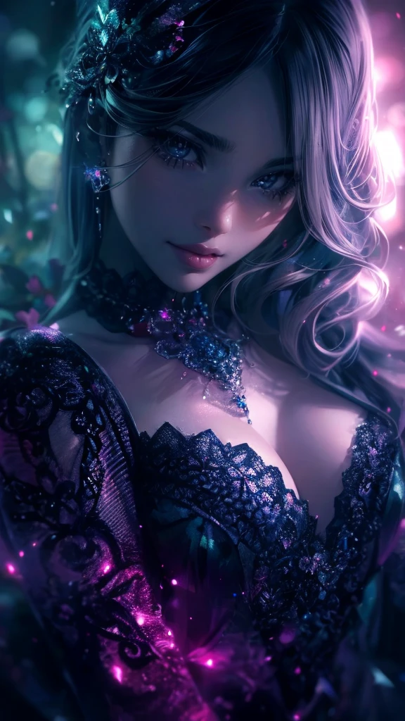 (best quality,4k,8k,highres,masterpiece:1.2),ultra-detailed,realistic,
professional,illustration,portraits,artgerm,gerald brom,vivid colors,
attractive woman,beautiful detailed eyes,beautiful detailed lips,longeyelashes,
perfect body,hyperfeminine curves,huge ,cute and playful,emotive expressions,
vibrant colors,colorful palette,soft and warm lighting,graceful poses,
detailed background,romantic atmosphere,stylish fashion,gazing into the distance,
dreamy ambiance,subtle textures,painting-like,scene from a fairytale,kaleidoscopic pattern,
ethereal beauty,majestic presence,alluring charm,exquisite details