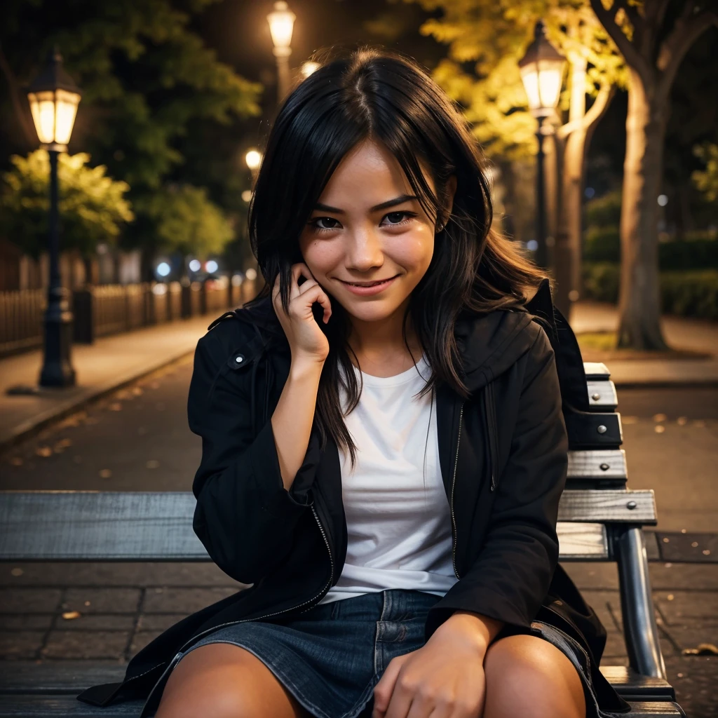generate an image
A girl, sitting alone on a park bench, under a dimly lit streetlamp. She's clutching a photo of her ex, tears streaming down her face. The background shows the ex walking away, hand-in-hand with someone else, smiling and carefree. The contrast between their emotions is stark—her heartbreak against his happiness.