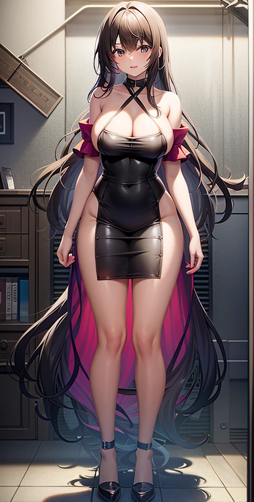 girl,Large Breasts,long hair,Topless,Bow,
