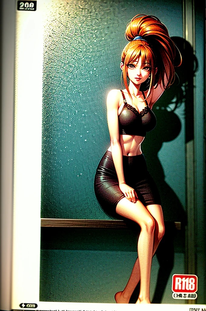 redhead, busty, teacher, mole under the eye, wide, Free hair, neckline, lingerie, legs open, panties, sitting, coquette, ultra high quality, pieza teacher, 