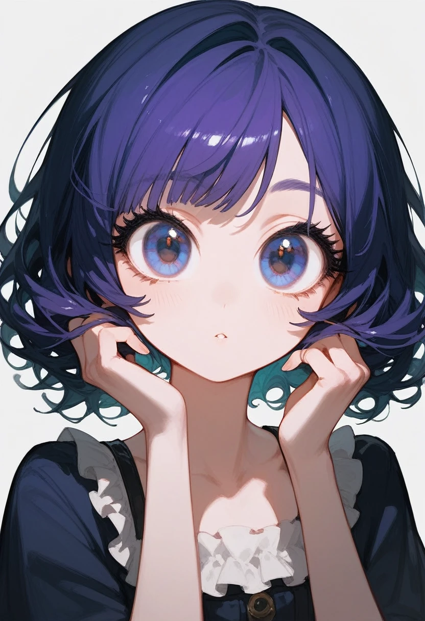 Looking at the viewer, 1 girl, big eyes, Long eyelashes, He smiles, Idol'Cute dress Nice heart Place hands on hips,Big breasts