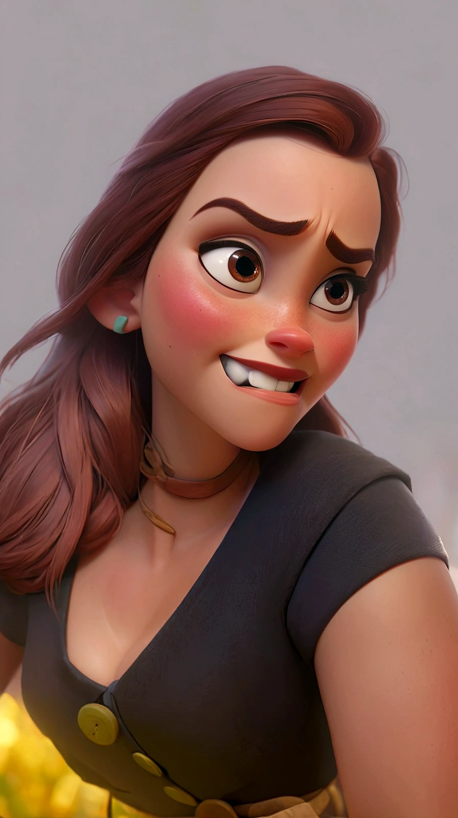 a Disney Pixar style woman, high quality, best quality