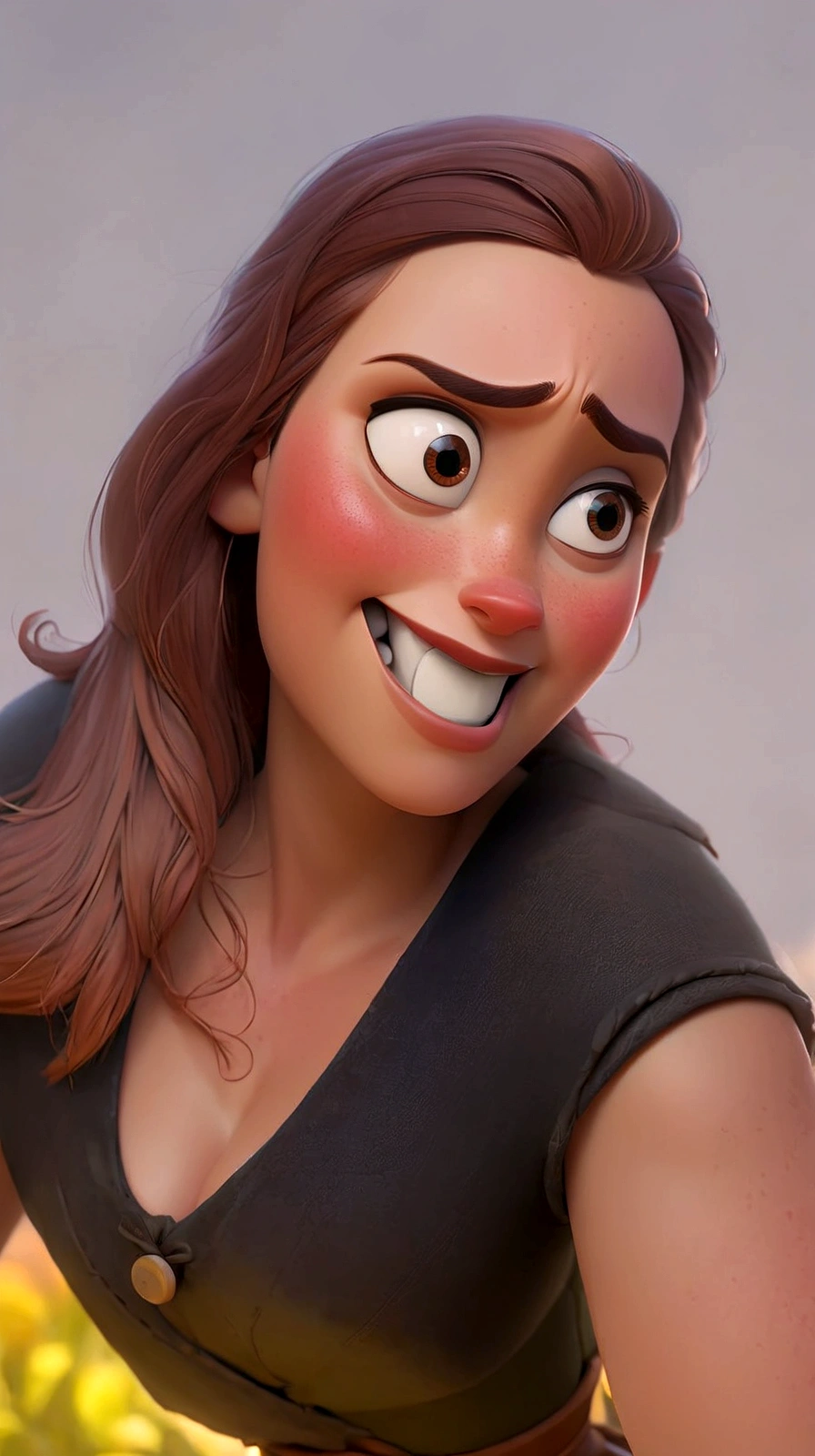 a Disney Pixar style woman, high quality, best quality