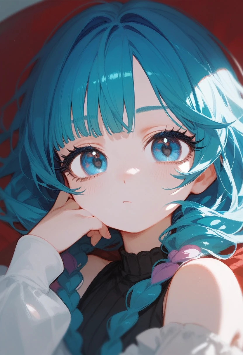 Looking at the viewer, 1 girl, big eyes,Sleepy, long eyelashes, He smiles, Idol'Cute dress Nice heart Place hands on hips,Big breasts