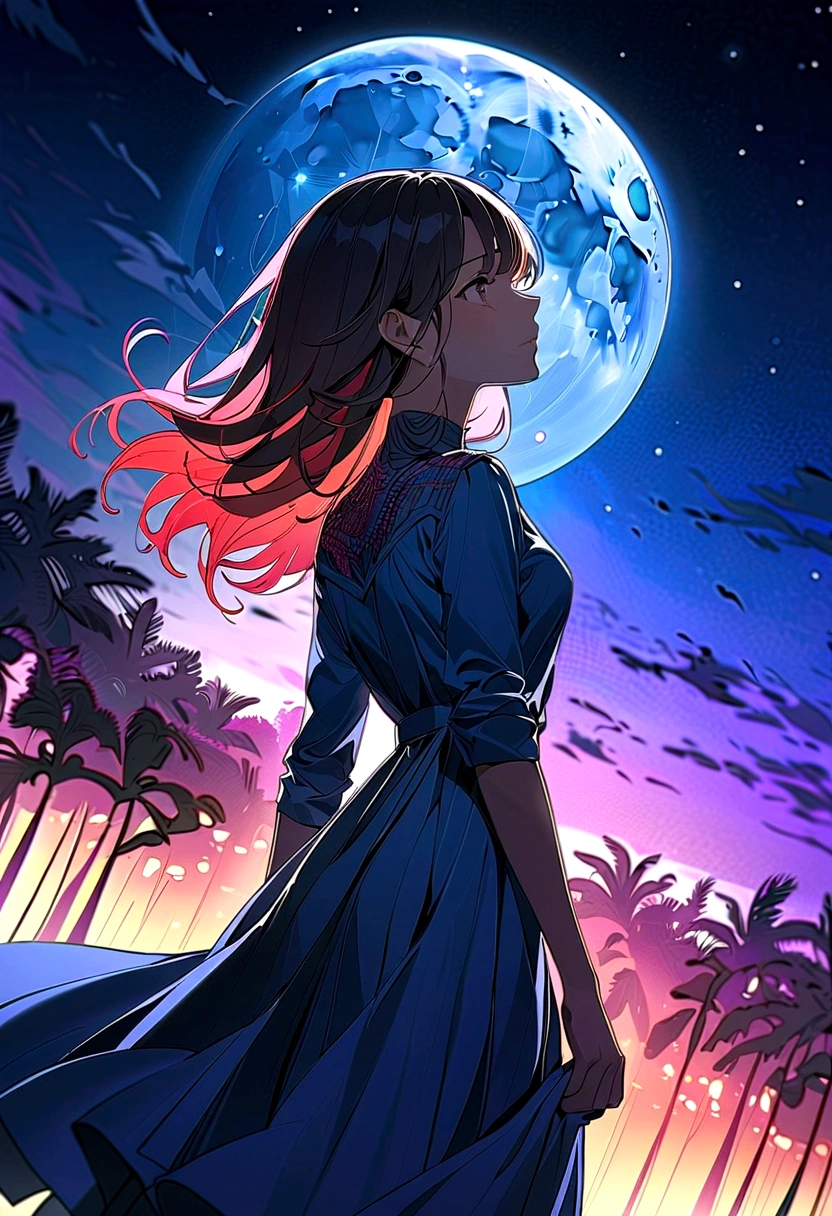 A blurry silhouette under the moonlight