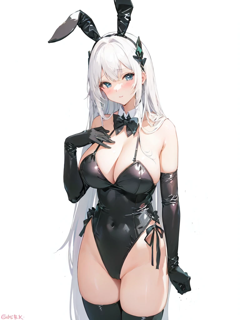 anime girl in a bunnysuit,huge breasts,anime style