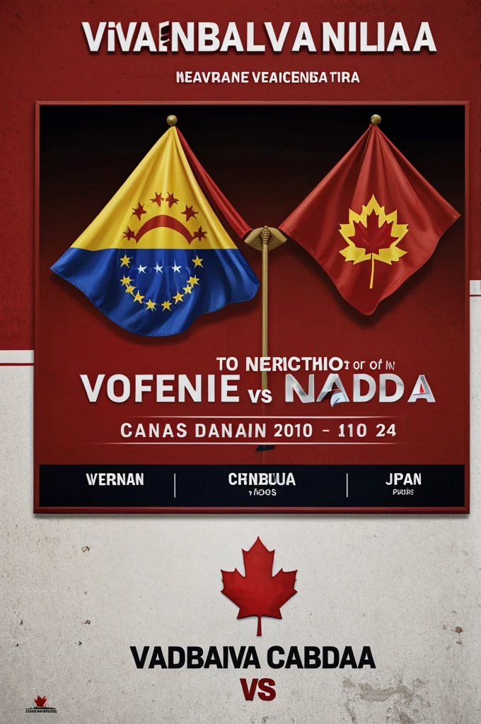 Venezuela vs Canada match promotional poster still life 
