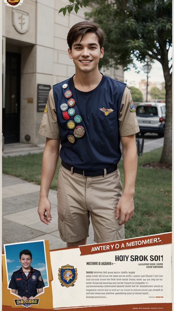 Generate a Boy Scout Photo Poster for recruitment must be cartoon