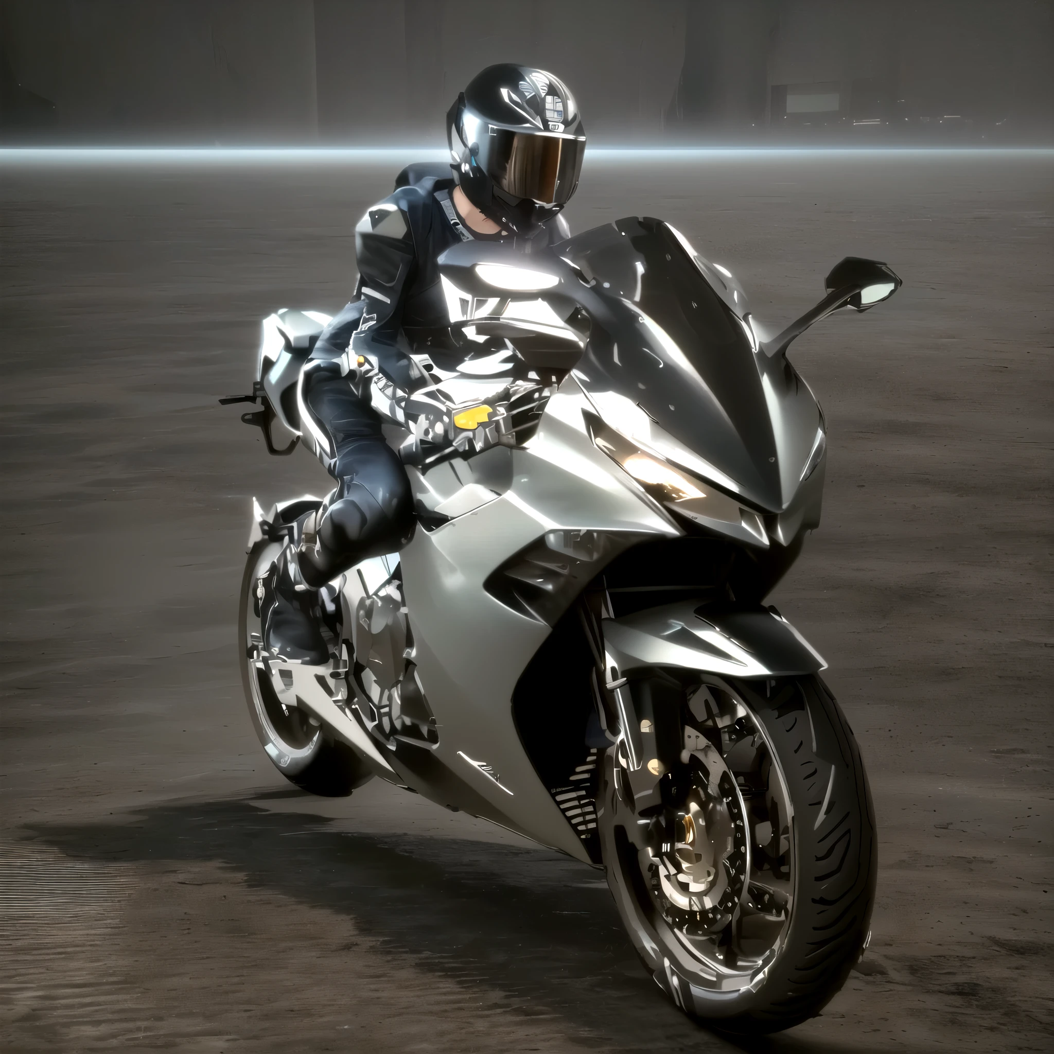 Arafed image of a man riding a motorcycle on grey background, Motorcycle concept art, concept mask, riding a Futuristic motorcycle, 3D Rendering N-9, daniel maidman octane rendering, Futuristic motorcycle, 3d rendering octane, 3d rendering octane, Honda RC 2 1 3, Extreme Rendering, Sitting on a cyberpunk motorcycle, Cycle Rendering, 3D Rendering