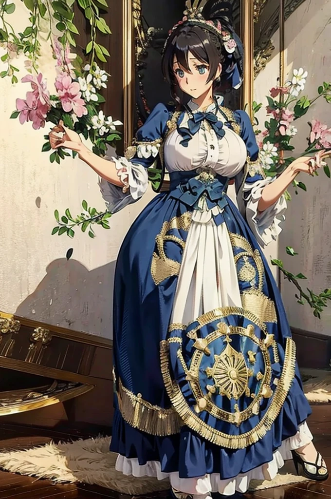 Akeno himejima was brainwashed, big breasts, (masterpiece), (best quality), (perfect body), 1girl, stunning beauty, beautiful girl, Victorian Aesthetic Outfit, long dress, ancient